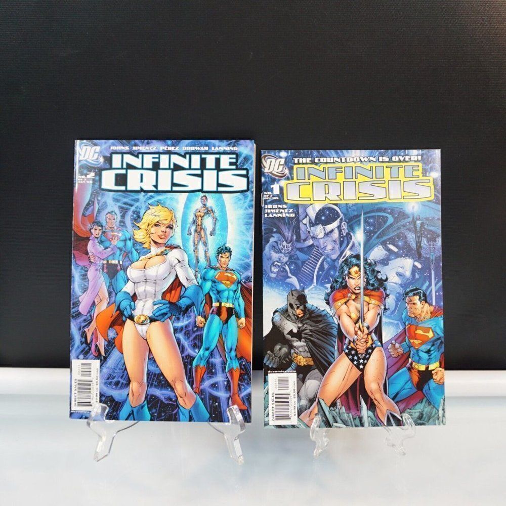 2 Issues DC INFINITE CRISIS 2005 No 1 No 2 Jim Lee Covers 2006